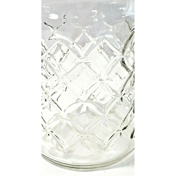 Vintage 1984 Planters Mr. Peanut Glass Jar w Lid Diamond Pattern Canister 7.75” - Picture 11 of 12